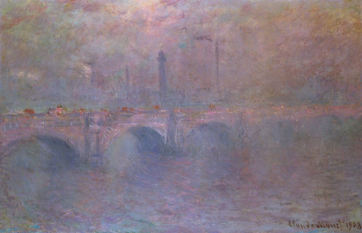 Tamiza przy moście Waterloo, 1903 autorstwa Claude Monet