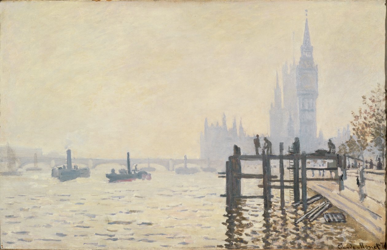 Tamiza pod Westminsterem... (olej na płótnie) autorstwa Claude Monet