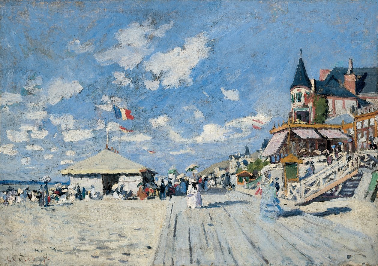 Deptak na plaży w Trouville autorstwa Claude Monet