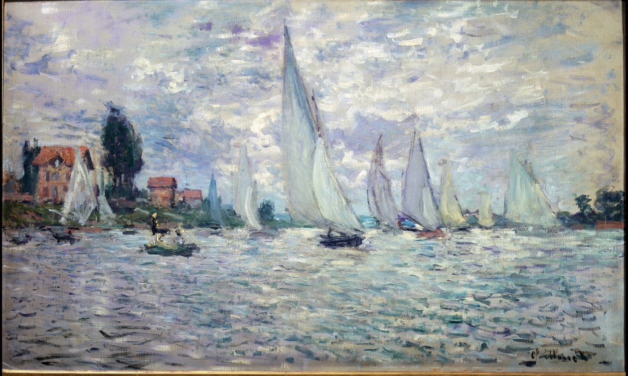 Łodzie. Regates a Argenteuil - olej na płótnie autorstwa Claude Monet