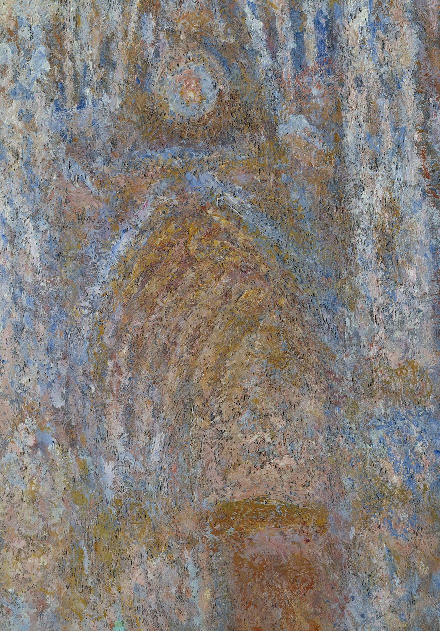 Cathedrale de Rouen, portal słońce rano, niebieski harmonii Szczegóły. Obraz Claude