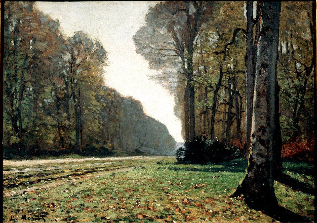 Chodnik w Chailly (Fontainebleau), ok. 1865 (olej na płótnie) autorstwa Claude Monet