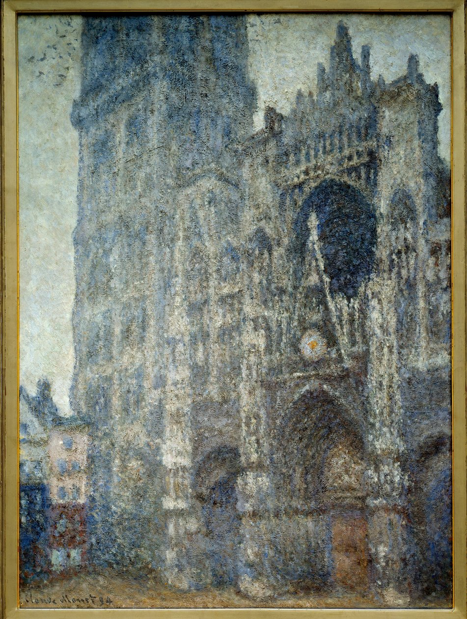 Portal katedry de Rouen; szara pogoda. Obraz Claude