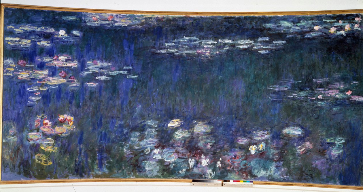 Lilie wodne, zielone refleksy. Dyptyk lewa część autorstwa Claude Monet