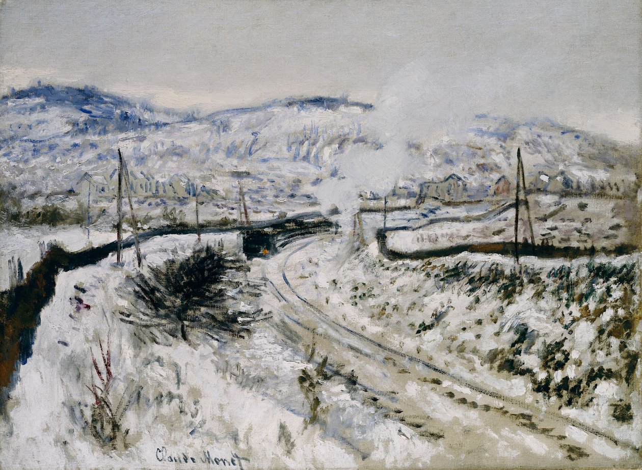 Trenuj w śniegu w Argenteuil autorstwa Claude Monet