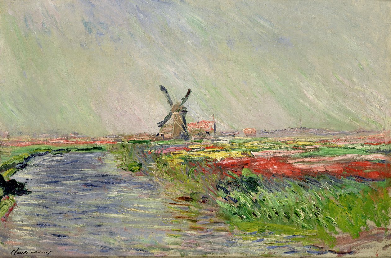 Pole tulipanów w Holandii autorstwa Claude Monet