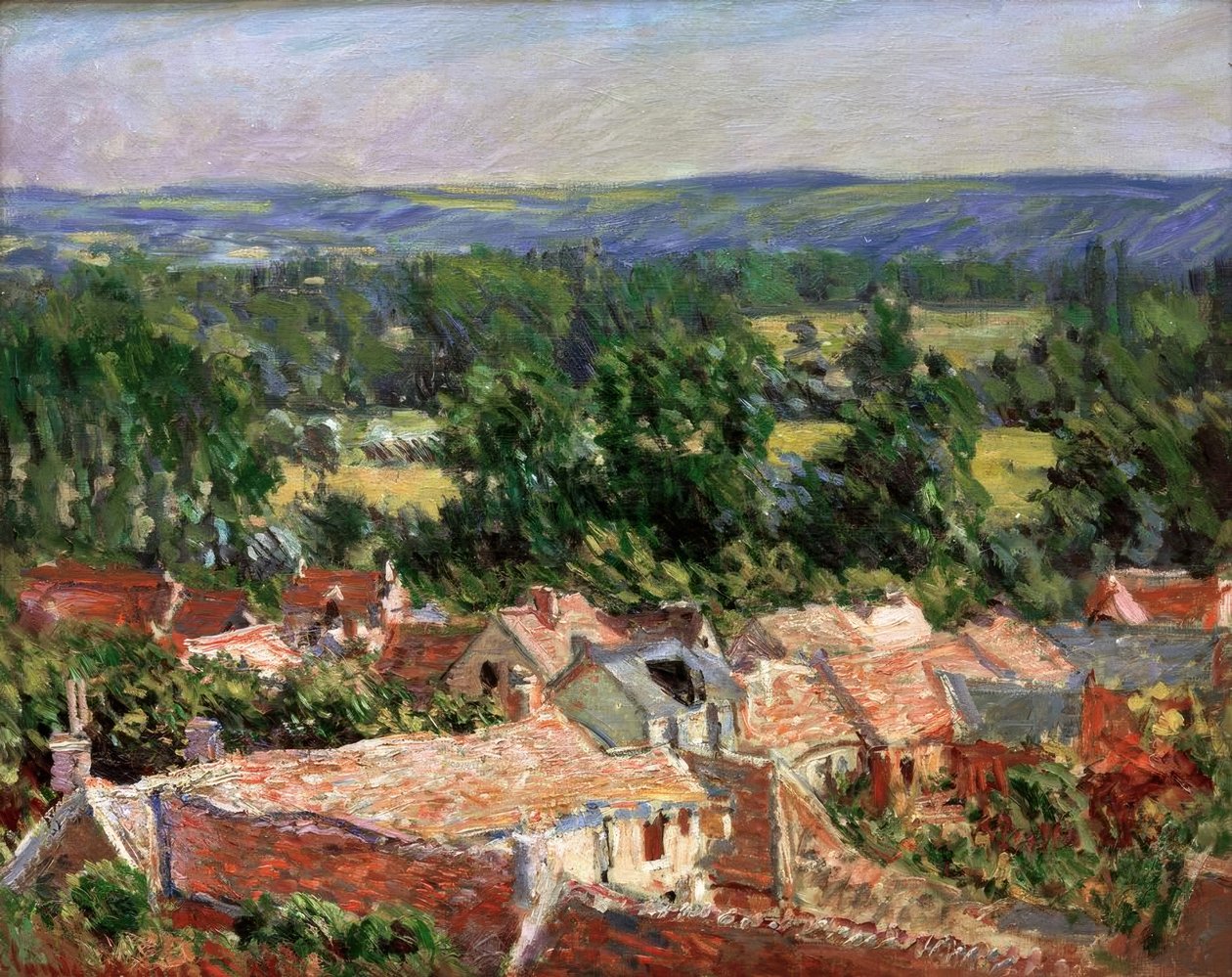 Widok wsi Giverny autorstwa Claude Monet