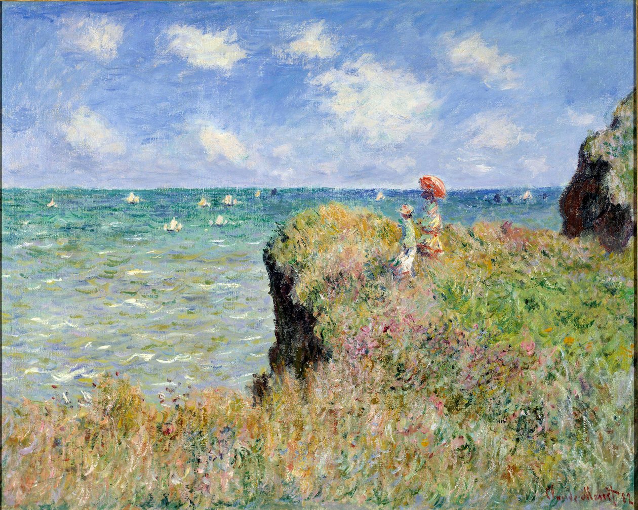 Przejdź się krawędzią urwiska, Pourville autorstwa Claude Monet