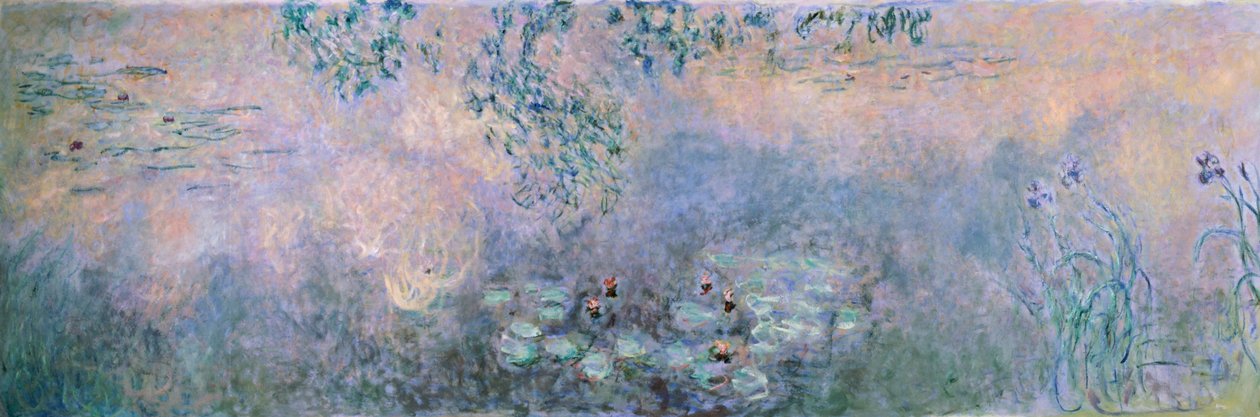 Lilie wodne (staw lilii wodnych z irysami) autorstwa Claude Monet