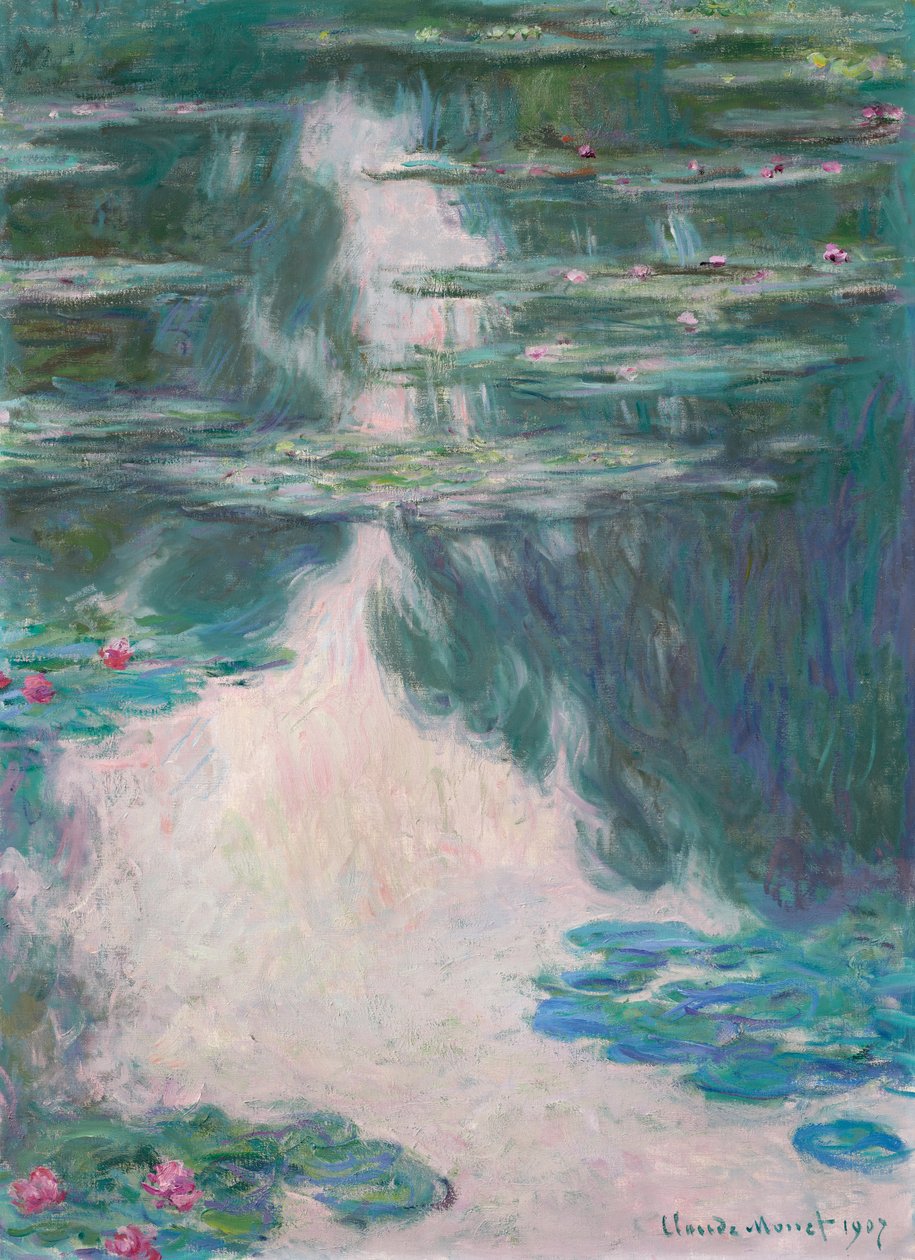 Lilie wodne, szara pogoda autorstwa Claude Monet