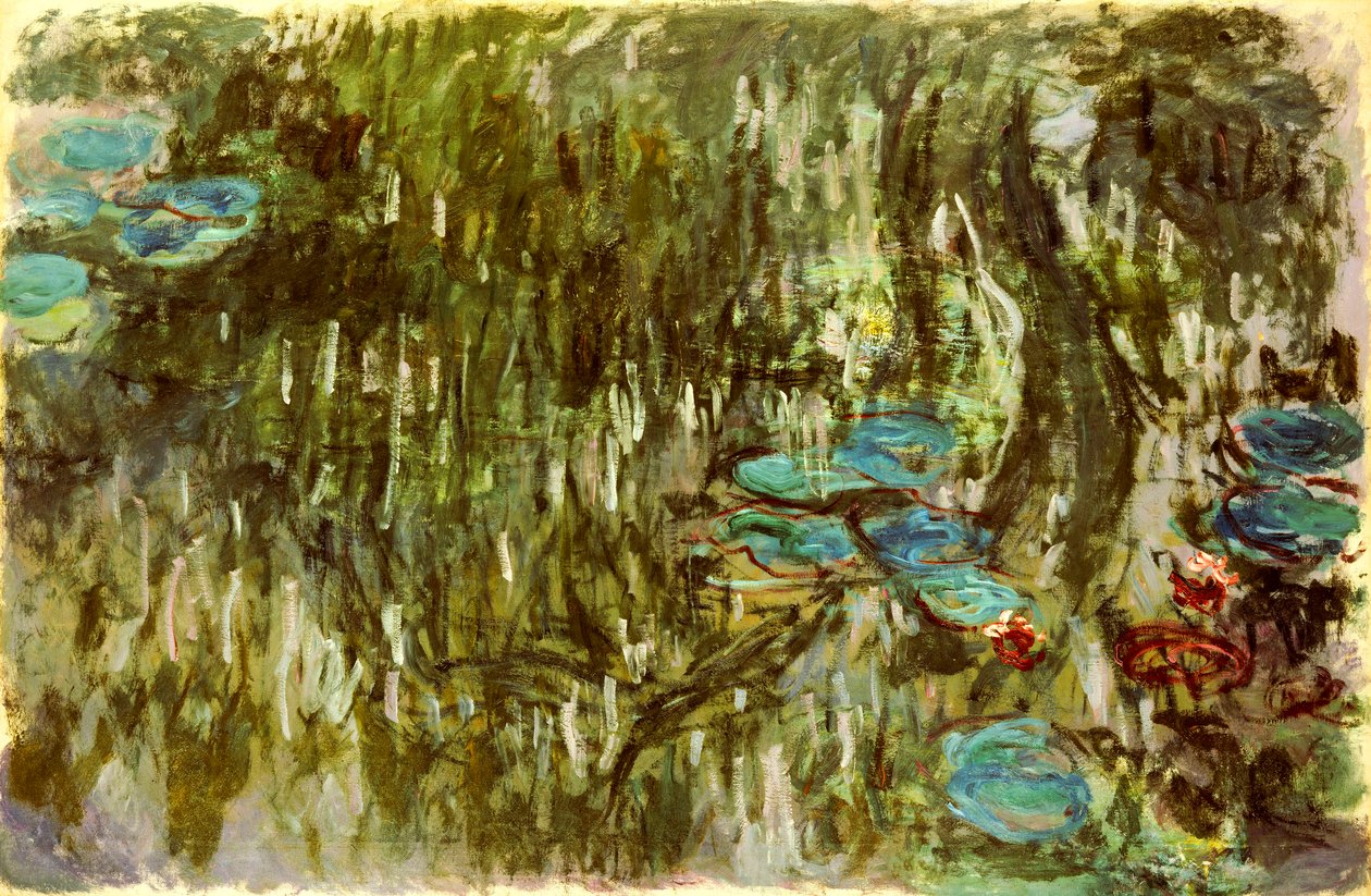Lilie wodne, wierzba odbita, ok. 1920 r. autorstwa Claude Monet