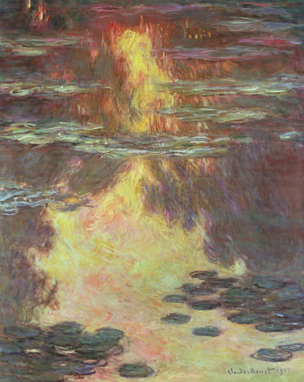Lilie wodne, 1907 autorstwa Claude Monet