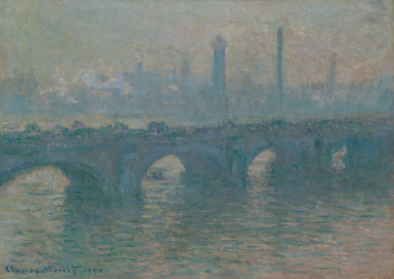 Most Waterloo, szara pogoda, 1900. autorstwa Claude Monet