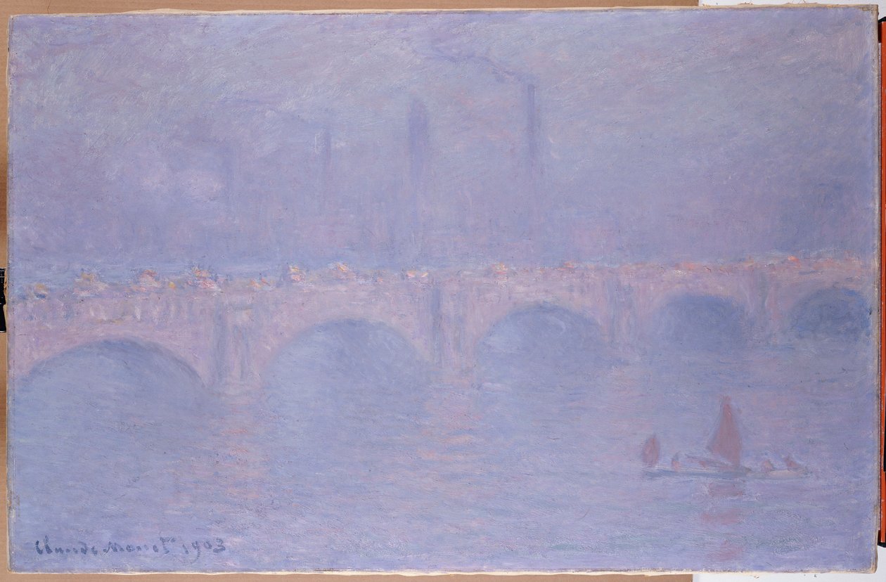 Most Waterloo, zamglone słońce autorstwa Claude Monet