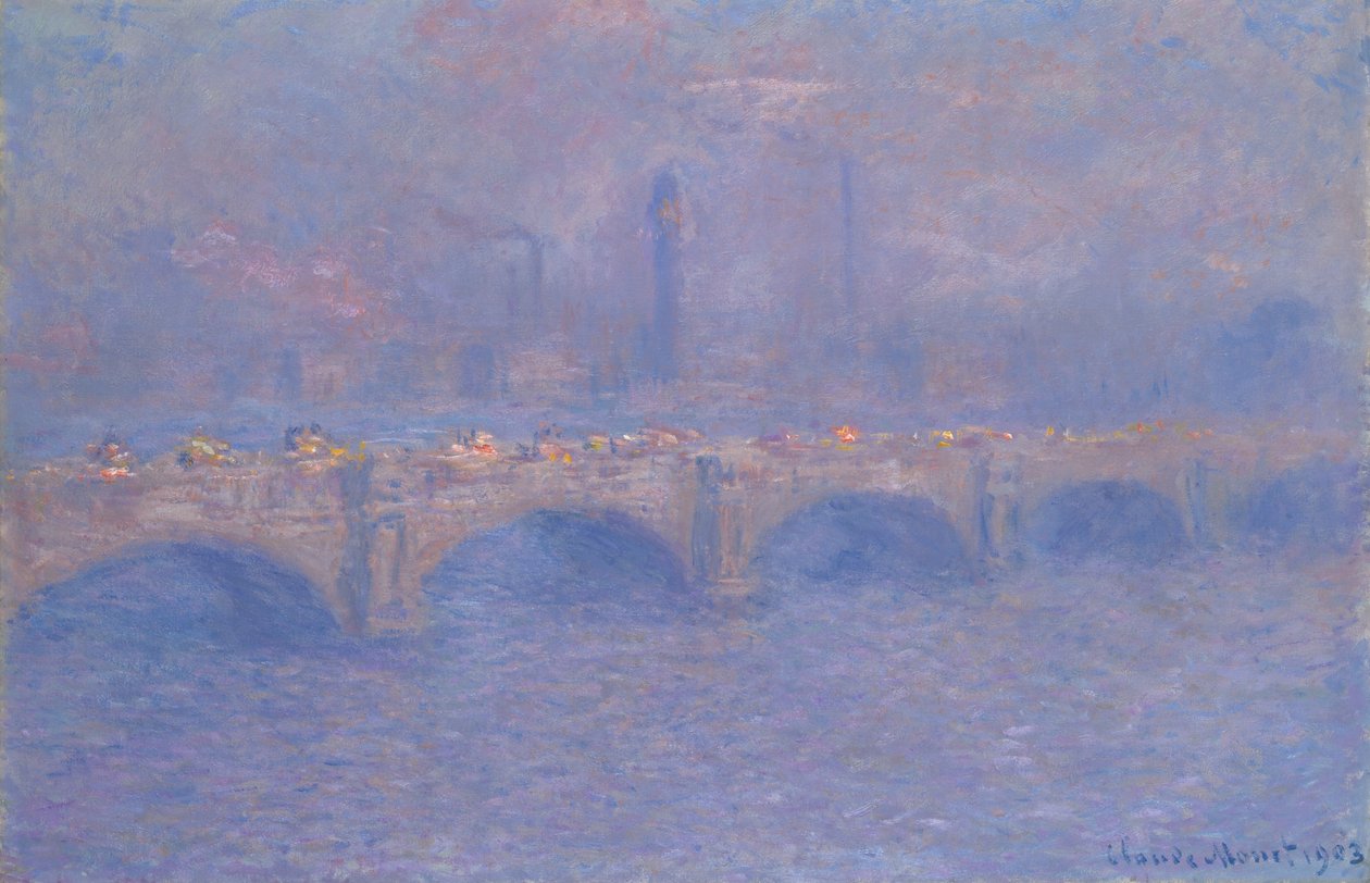 Most Waterloo, efekt światła słonecznego autorstwa Claude Monet