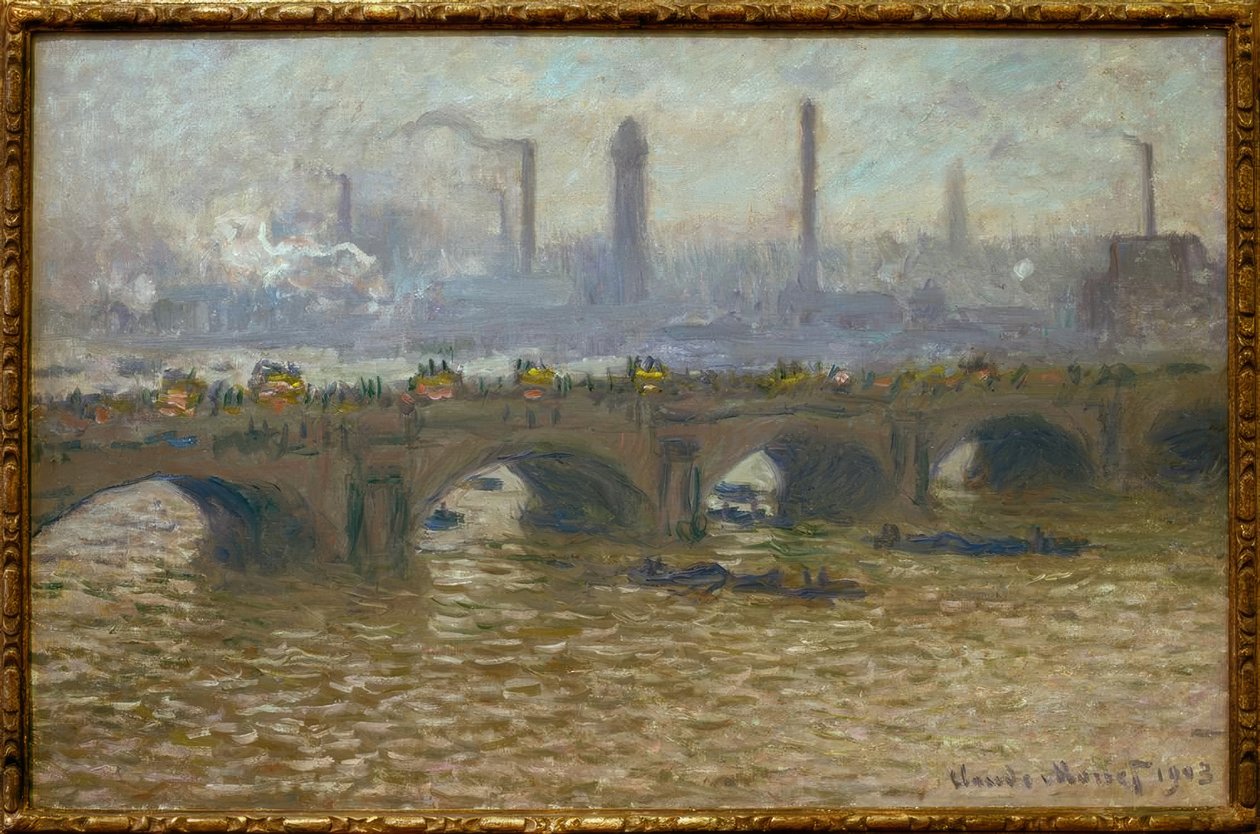 Most Waterloo, Temps szary (Most Waterloo, Szare niebo autorstwa Claude Monet