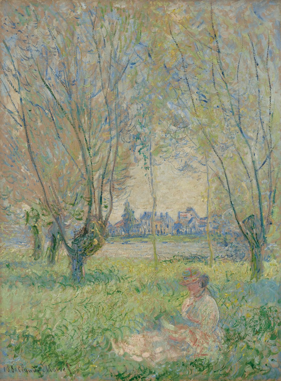 Kobieta siedząca pod wierzbami autorstwa Claude Monet
