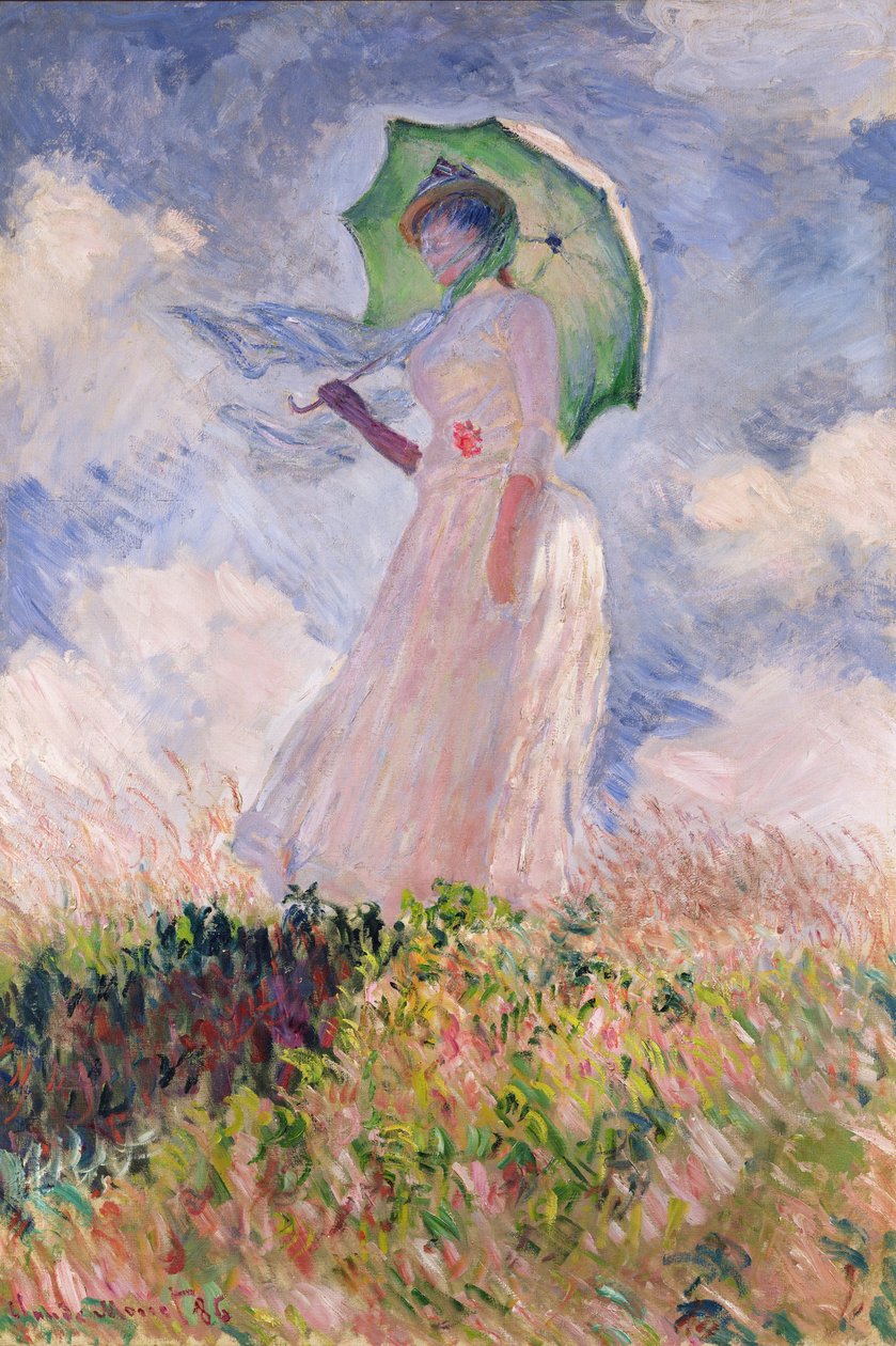Kobieta z parasolem zwrócona w lewo, 1886 autorstwa Claude Monet