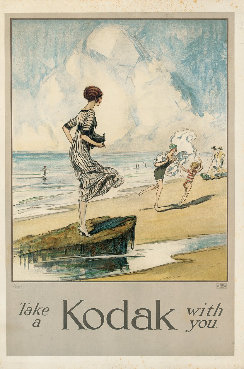 „Weź ze sobą Kodaka”, plakat reklamowy firmy Kodak, ok. 1910 (litografia kolorowa) autorstwa Claude Shepperson