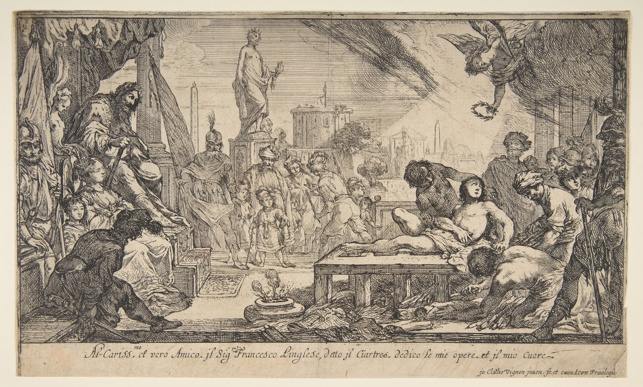 Męczeństwo św. Wawrzyńca, ca. 1627. autorstwa Claude Vignon