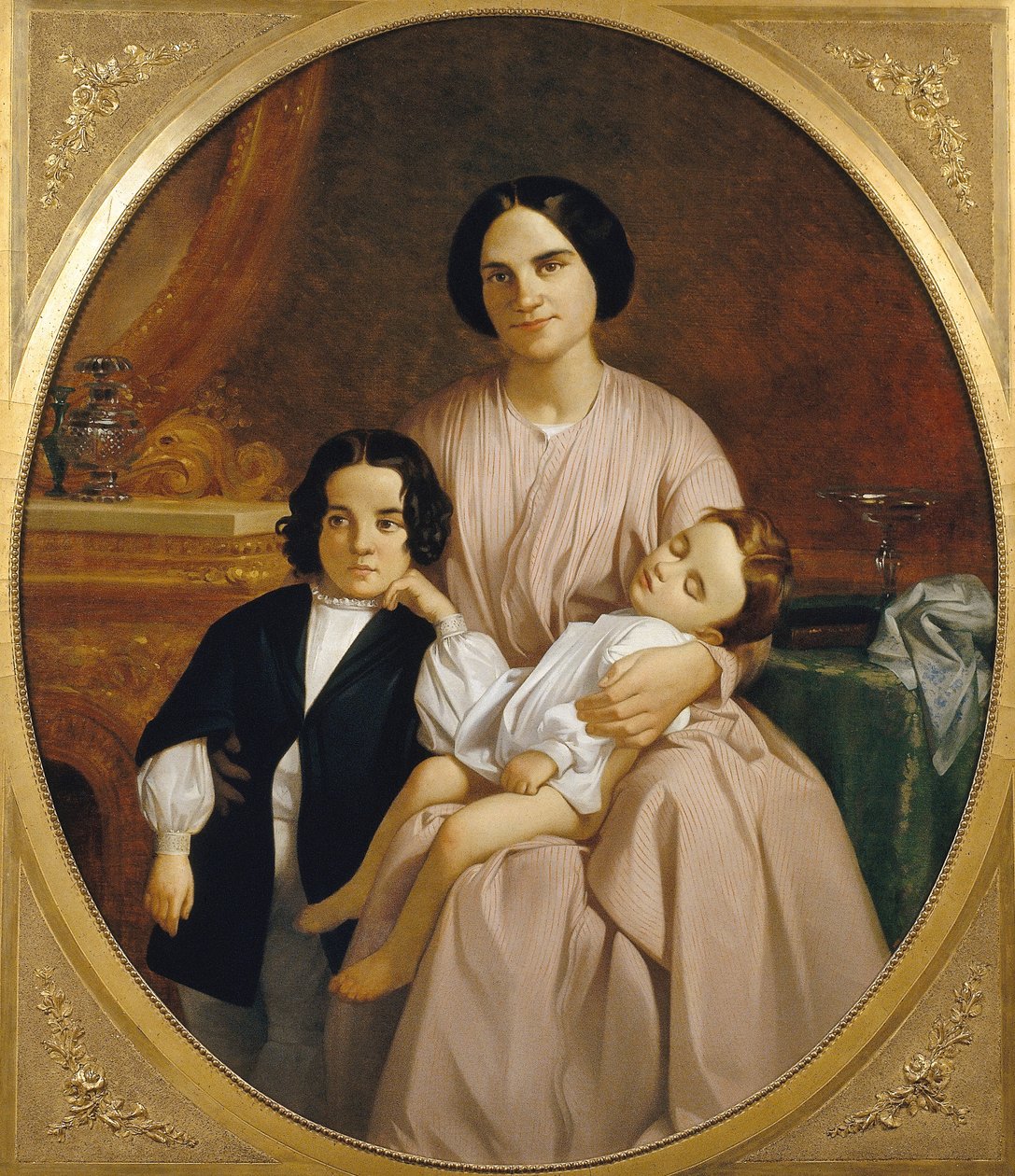 Portret żony i dzieci malarzy autorstwa Claudi Lorenzale
