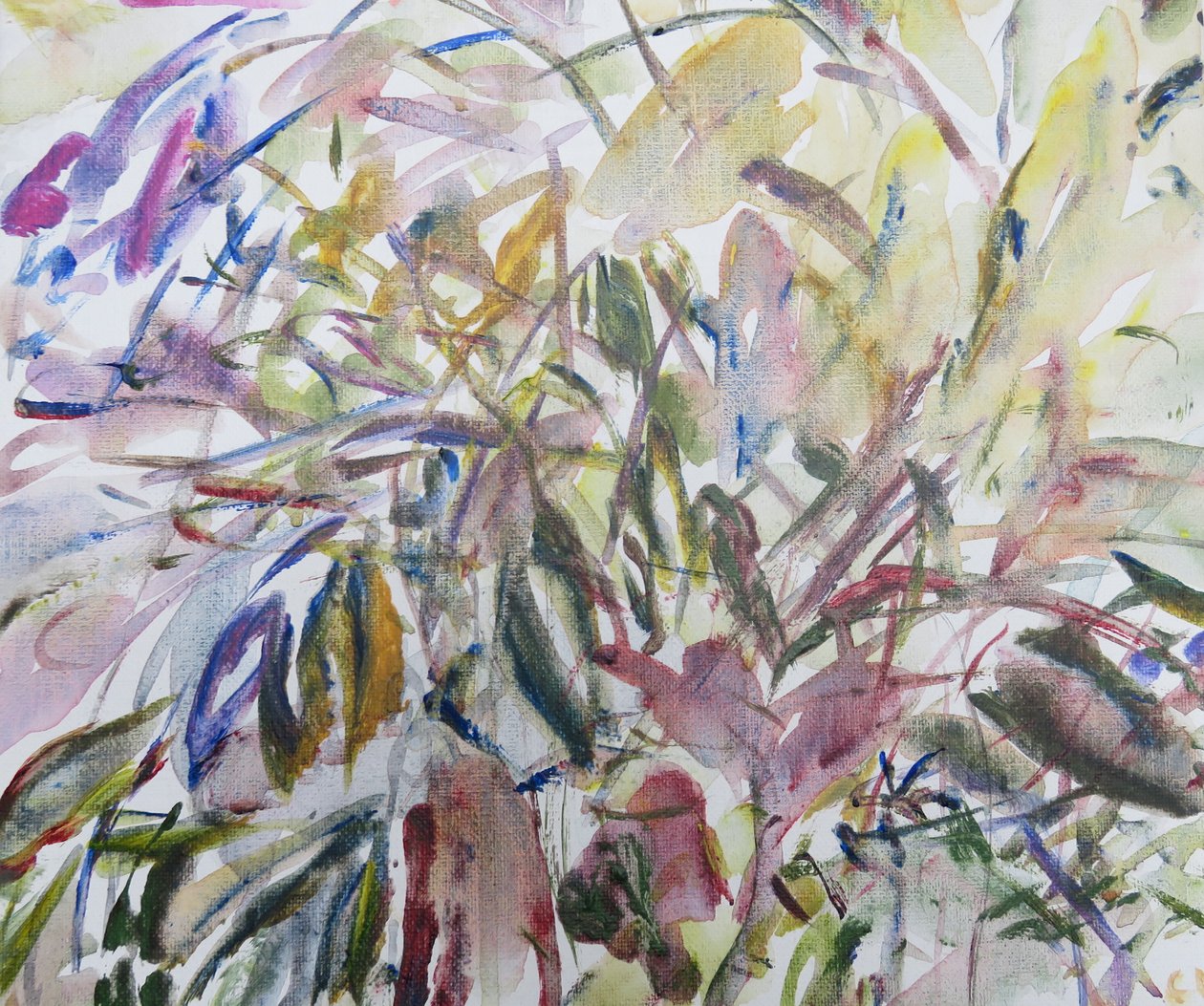 Liście I, 2011 (akryl na płótnie) autorstwa Claudia Hutchins Puechavy
