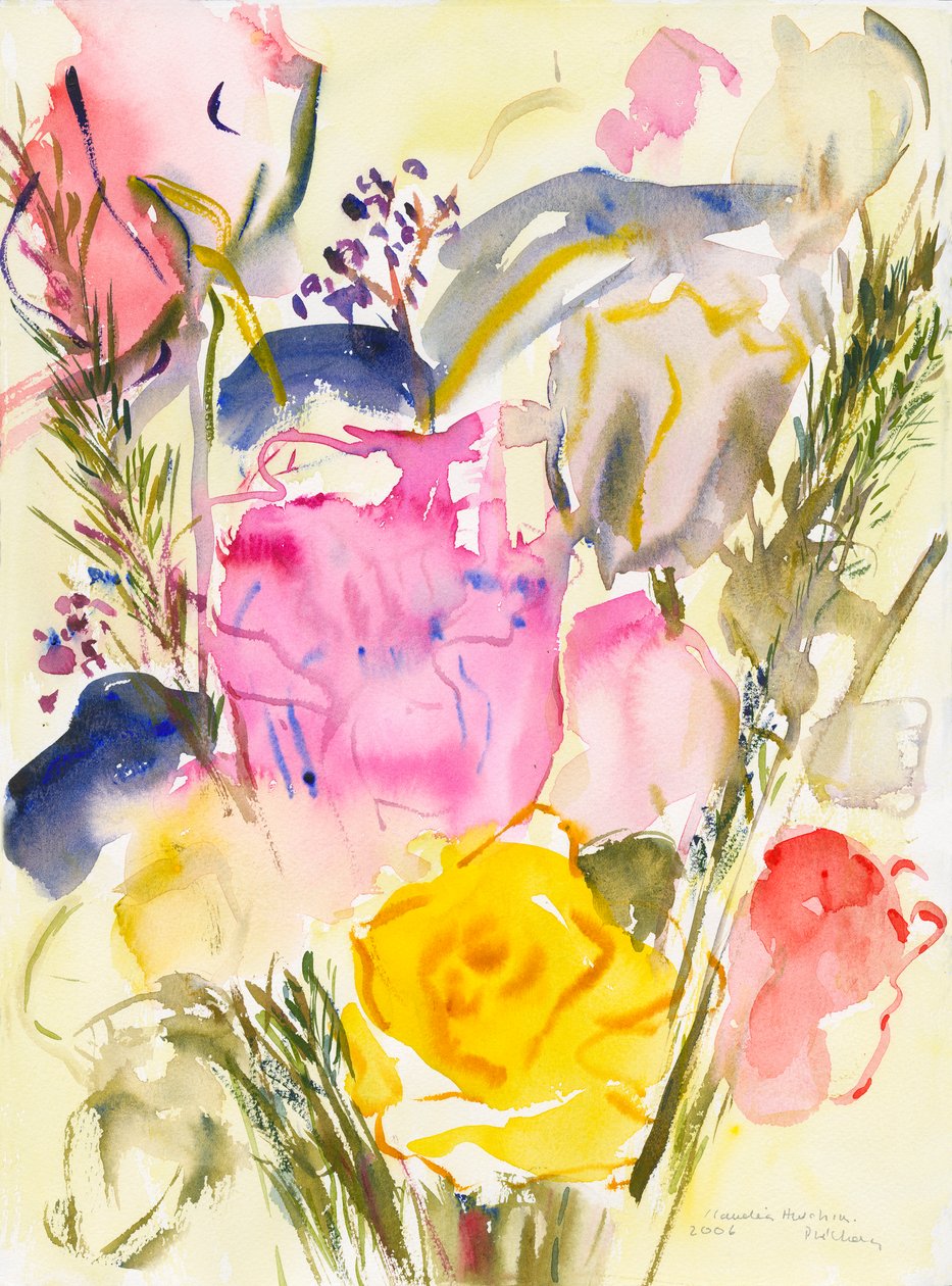 Róże, 2006, (akwarela na papierze) autorstwa Claudia Hutchins Puechavy