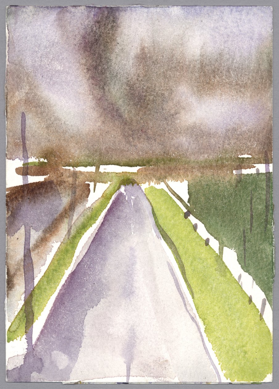 Burza na trasie, 1995 (akwarela) autorstwa Claudia Hutchins Puechavy