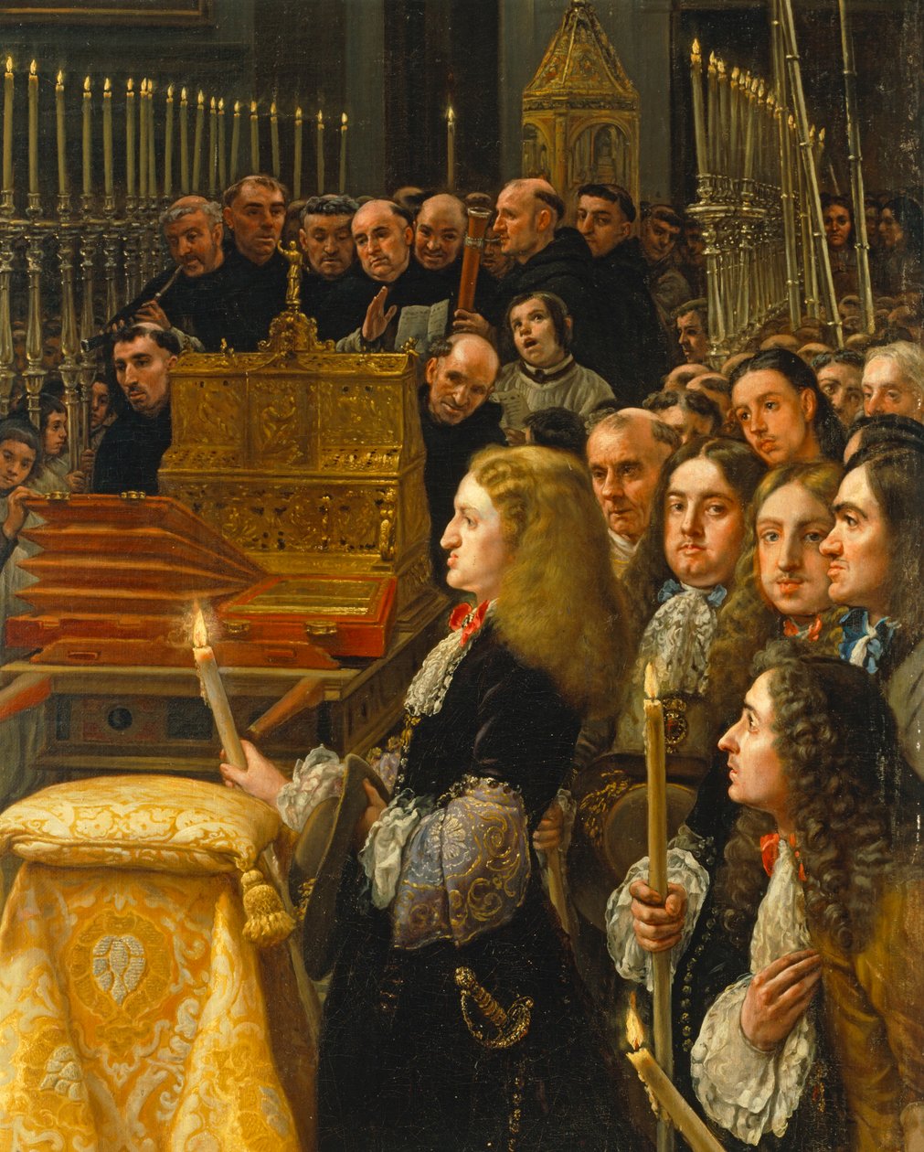 Adoracja Sagrada Forma przez Carlosa II, króla Hiszpanii autorstwa Claudio Coello