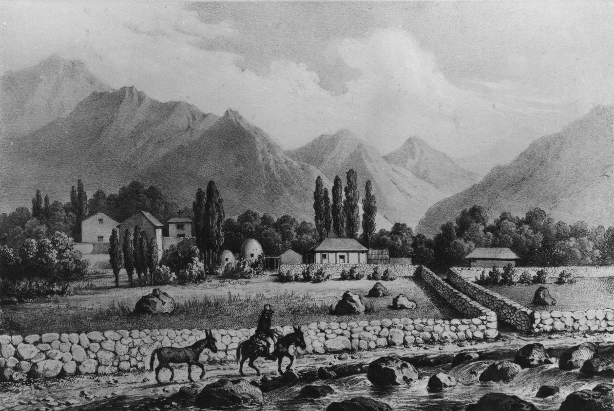 Guanta (Valle de Coquimbo), z „Historia de Chile”, 1854 autorstwa Claudio Gay
