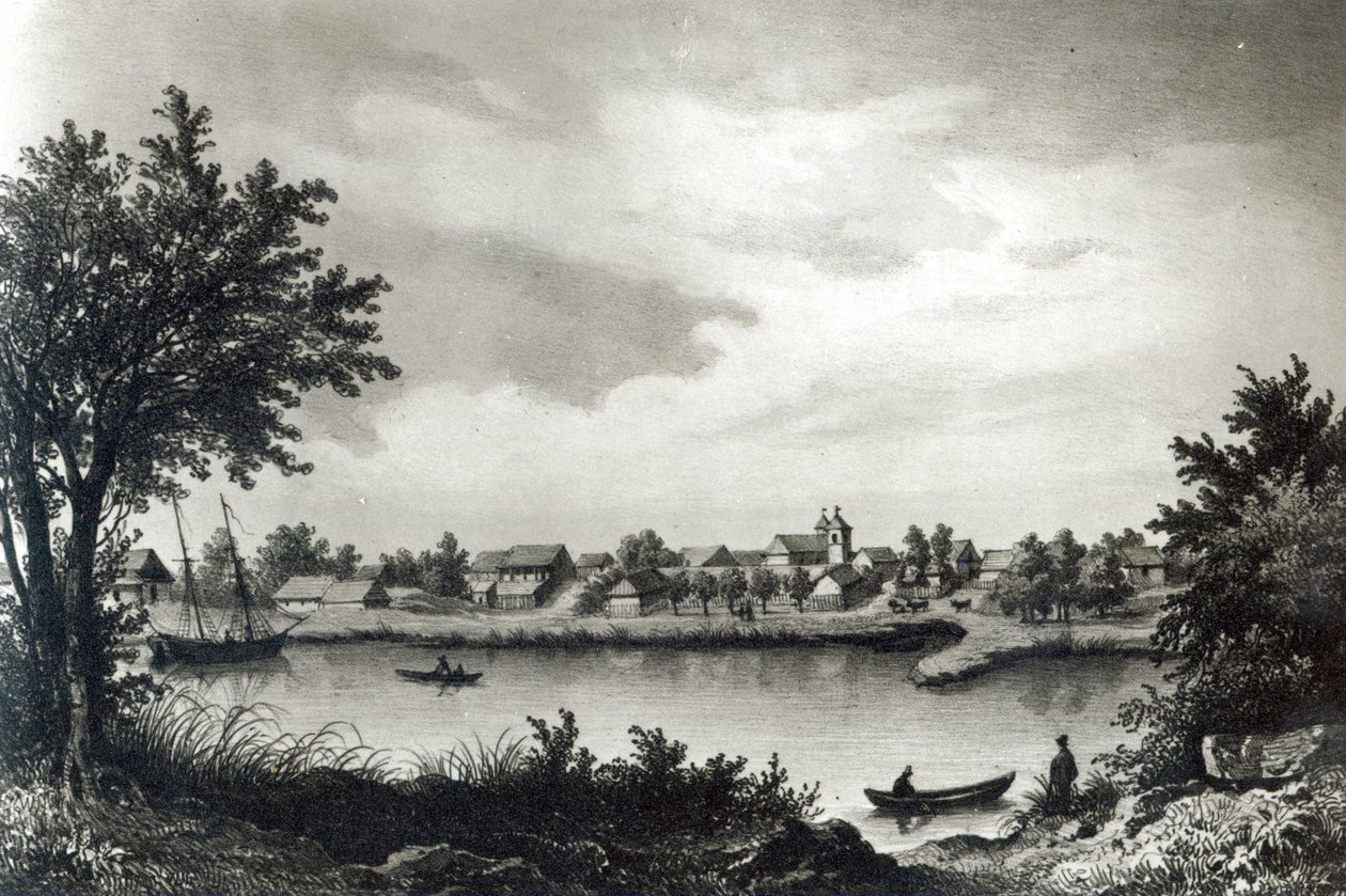 Valdivia, z „Historii Chile”, rycina H. Wander-Burch, 1836 autorstwa Claudio Gay