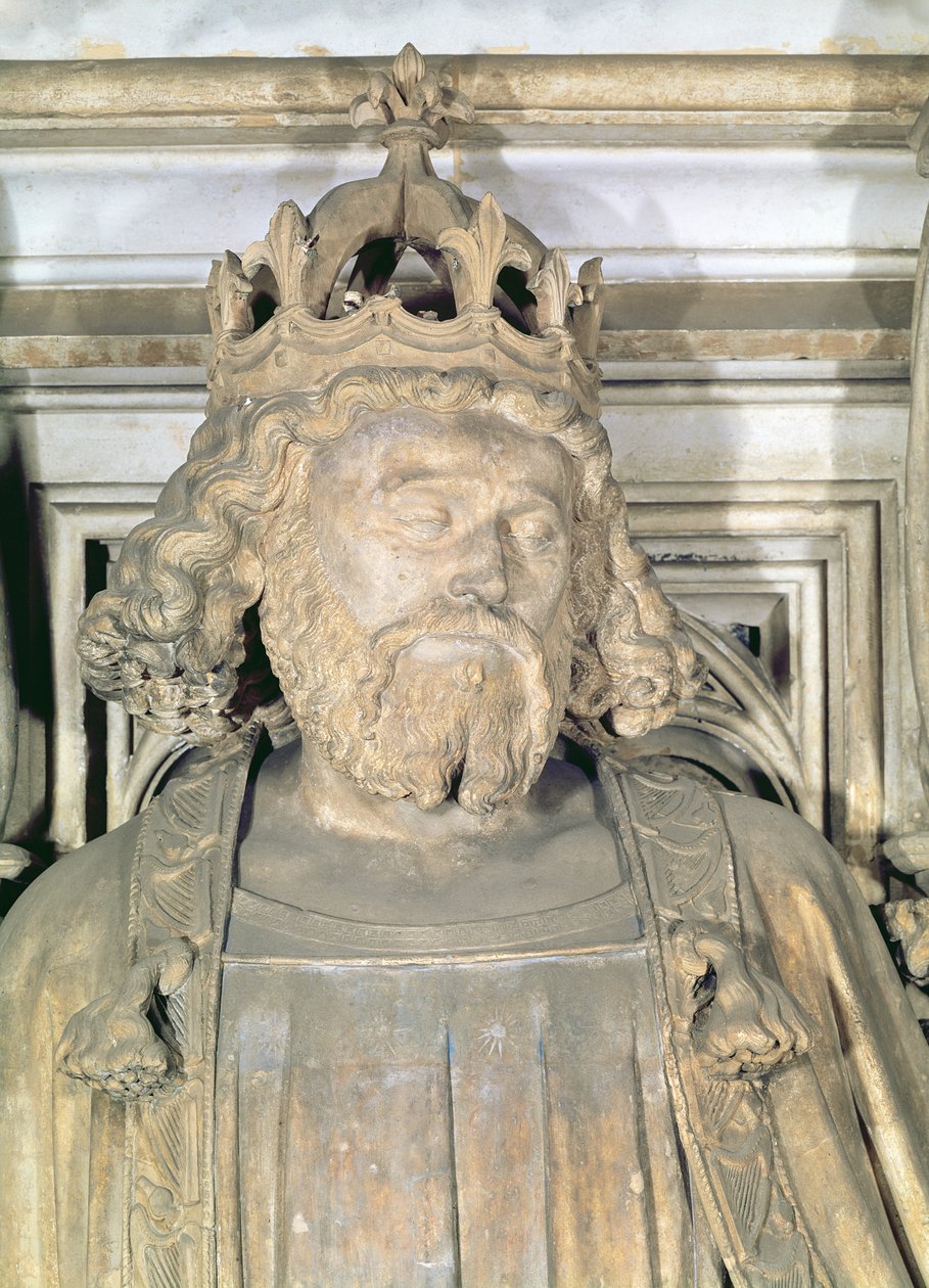 Król Dawid, fragment sześciokątnego cokołu Studni Mojżesza, 1395-1404 autorstwa Claus and Malouel, Jean Sluter