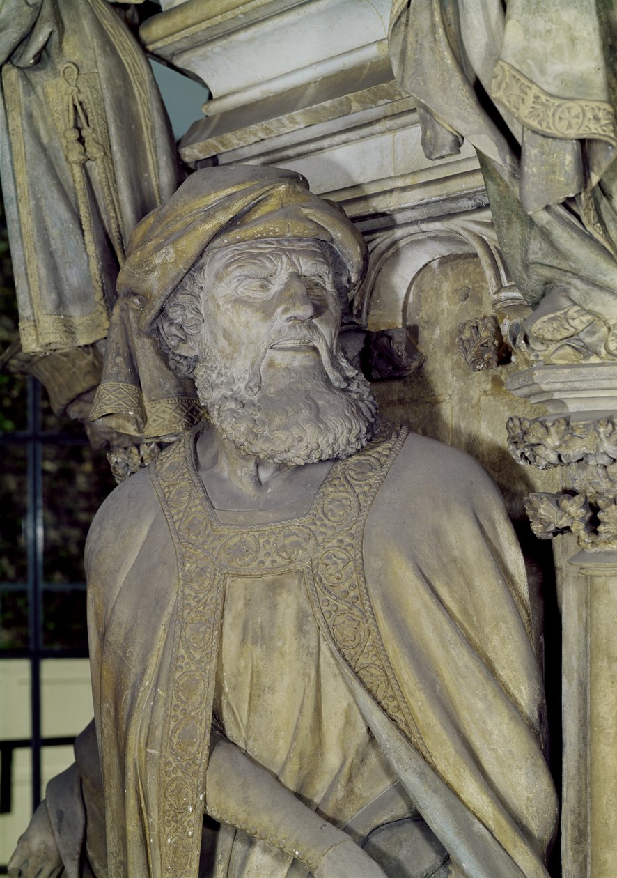 Studnia Mojżesza, fragment Daniela z sześciokątnego piedestału, kamień 1395-1404 autorstwa Claus and Malouel, Jean Sluter