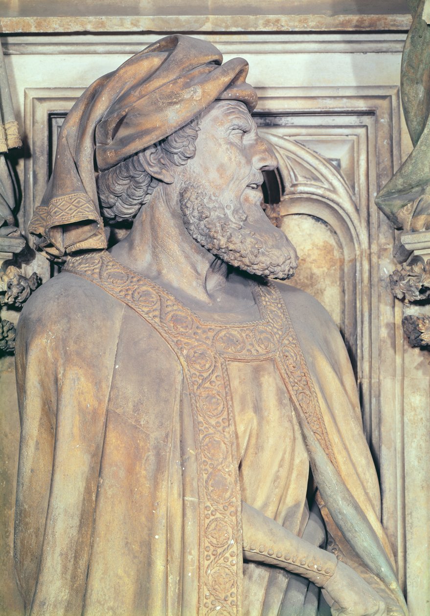 Studnia Mojżesza, fragment Daniela z sześciokątnego piedestału, kamień 1395-1404 autorstwa Claus and Malouel, Jean Sluter