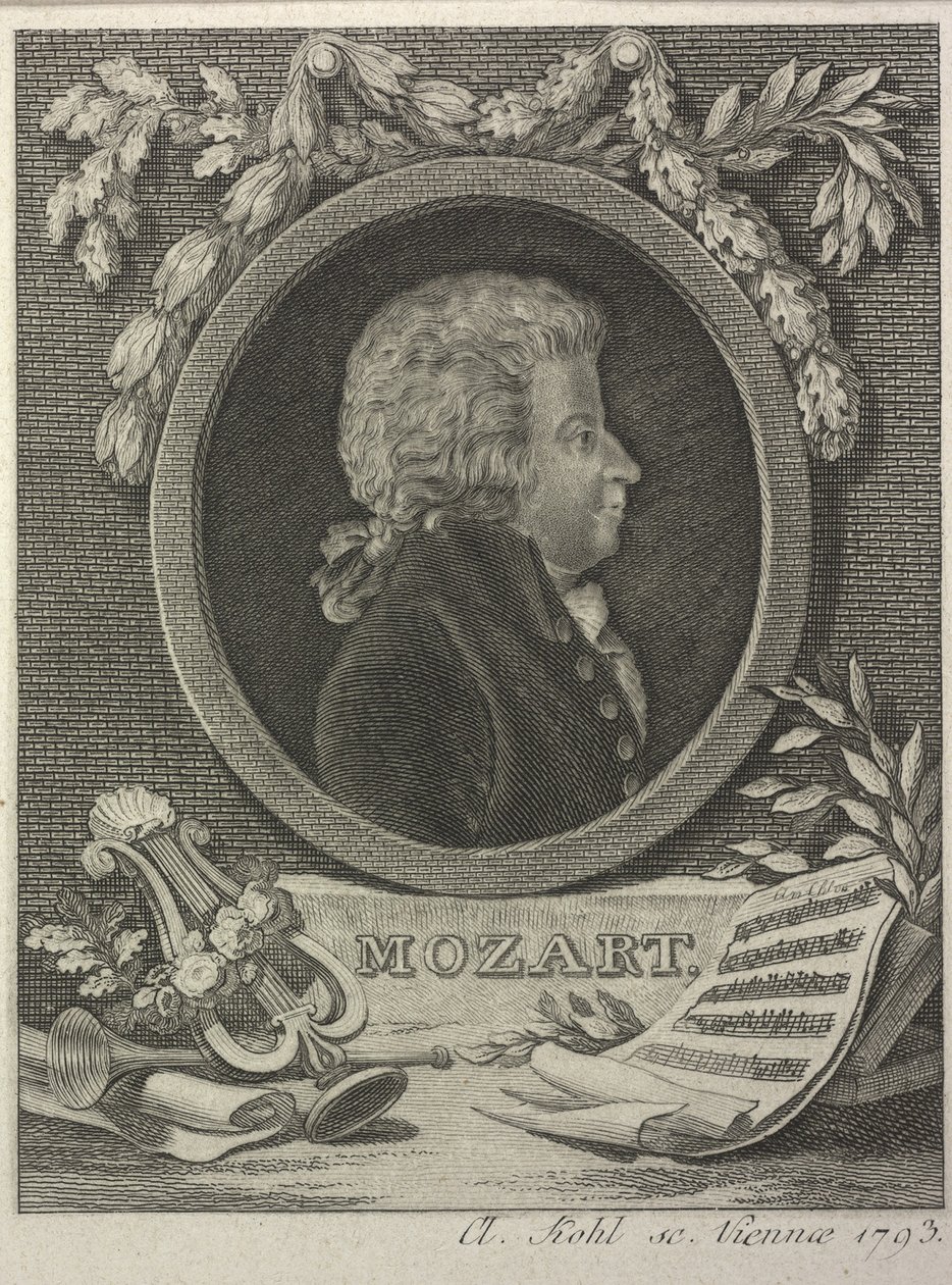 Wolfgang Amadeusz Mozart, 1793 autorstwa Clemens Kohl
