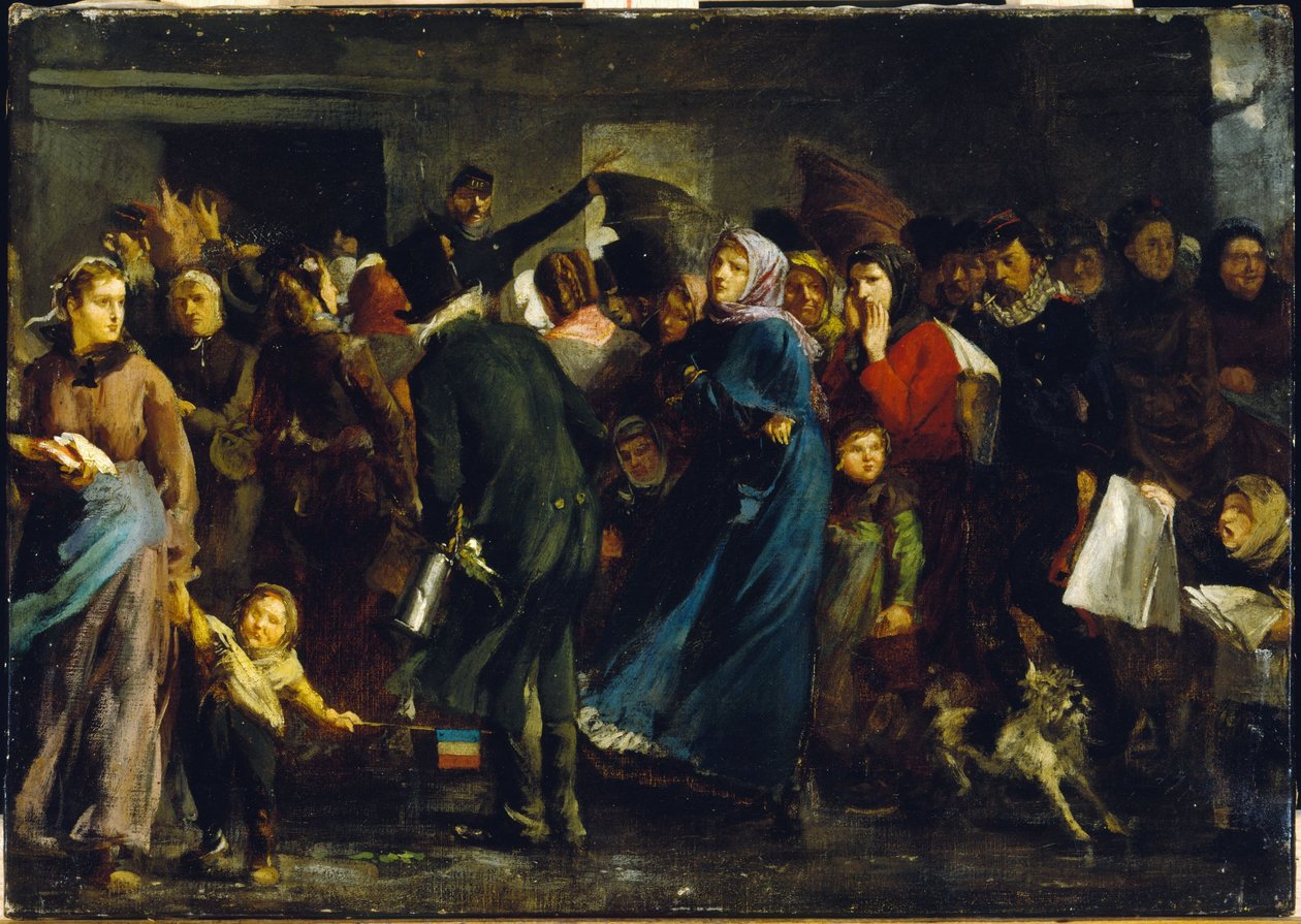 Kolejka w sklepie mięsnym w 1871 r., ok. 1871 r. (olej na płótnie) autorstwa Clément Auguste Andrieux