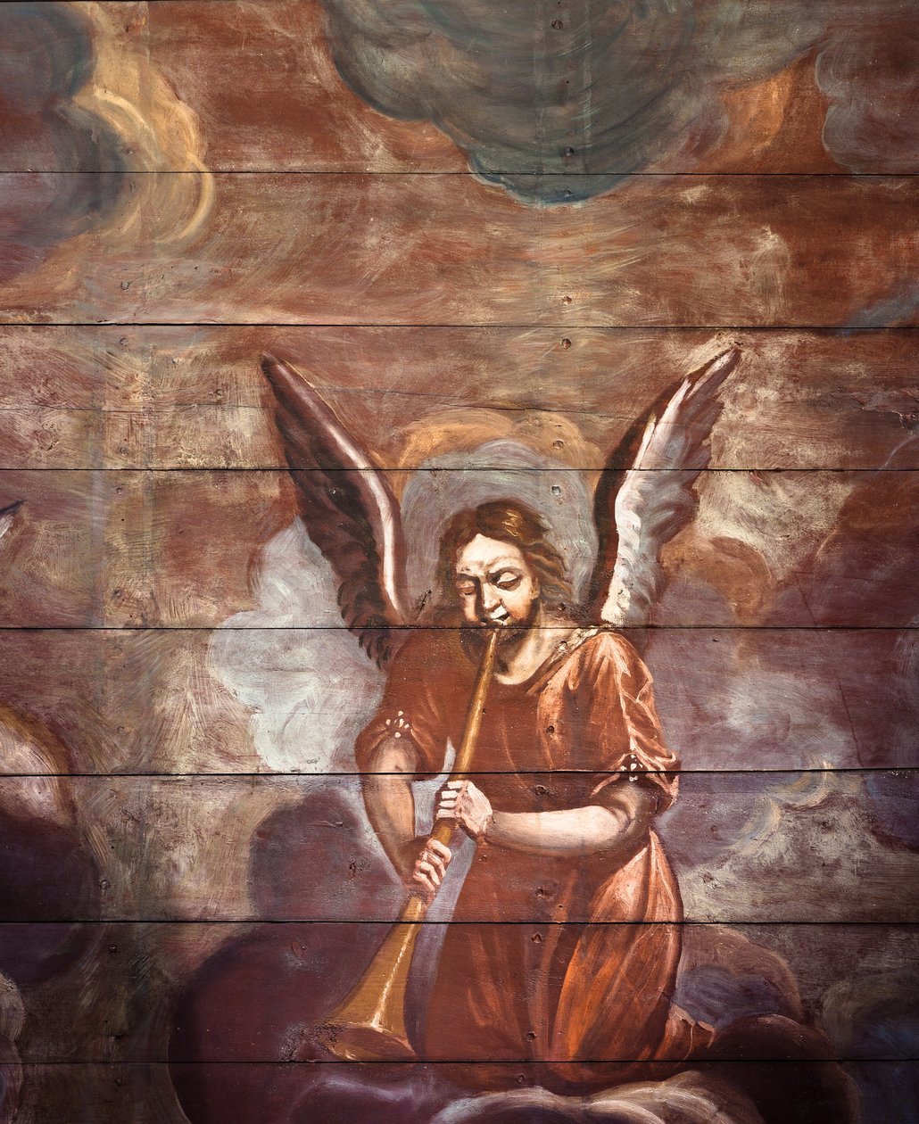 Locquirec (Finistère) / Kościół Saint-Jacques, malowane sklepienie (zdjęcie ilustracyjne) autorstwa Cleran