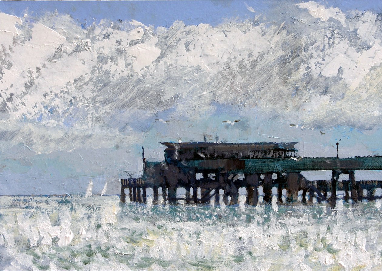 Deal Pier 2013, 2007 (akryl na pokładzie) autorstwa Clive Metcalfe