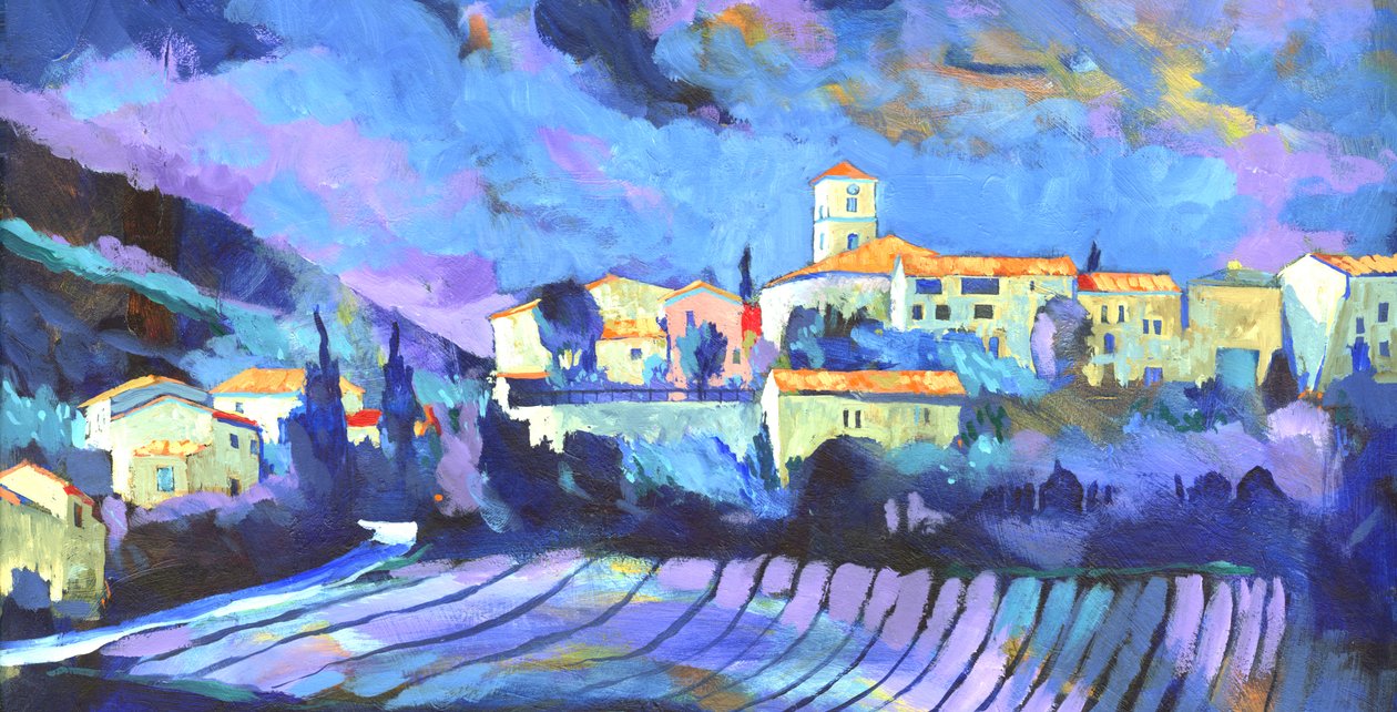 Langwedocja, 2007 (akryl na pokładzie) autorstwa Clive Metcalfe