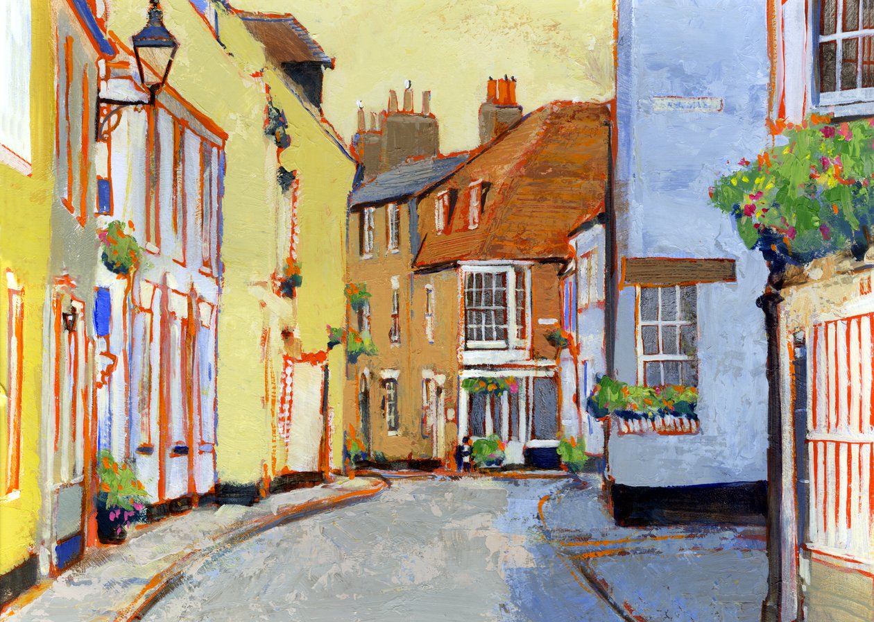 Middle Street, Deal 2, 2007 (akryl na pokładzie) autorstwa Clive Metcalfe