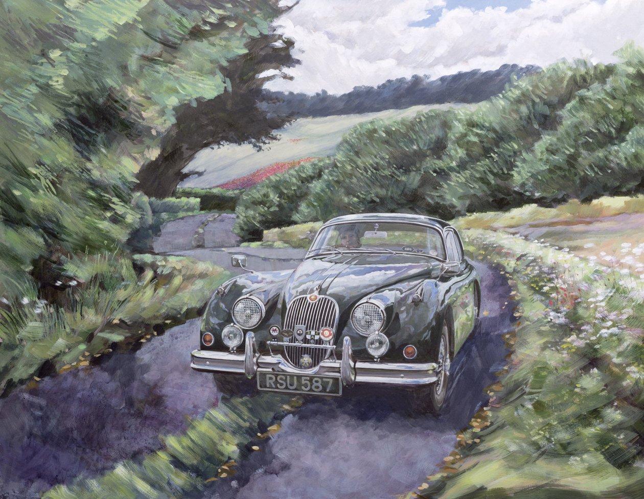 Jaguar XK150 rejsowy autorstwa Clive Metcalfe