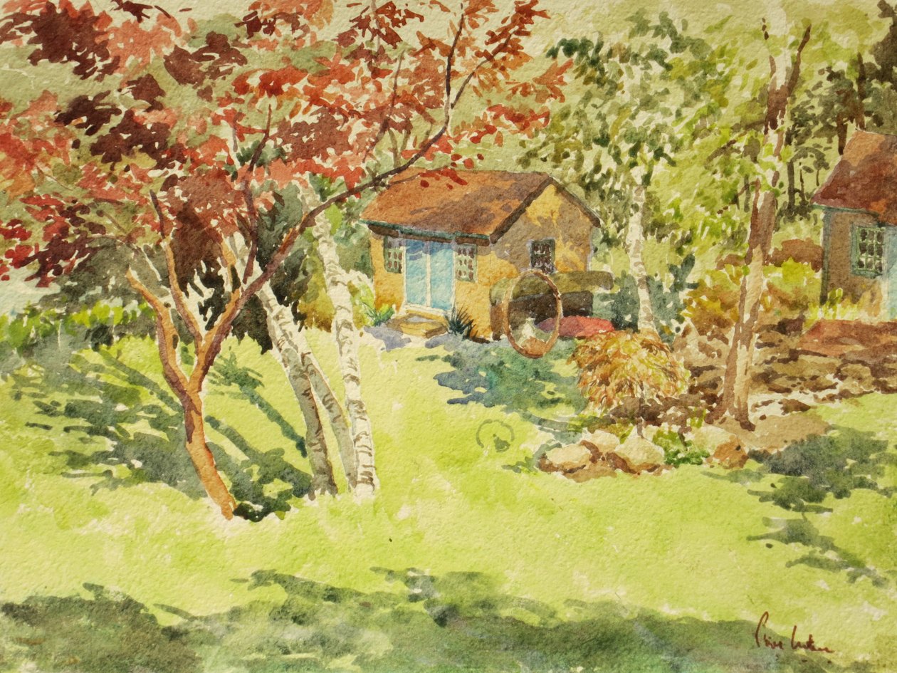 Żółta przystań, 2015 (akwarela) autorstwa Clive Wilson