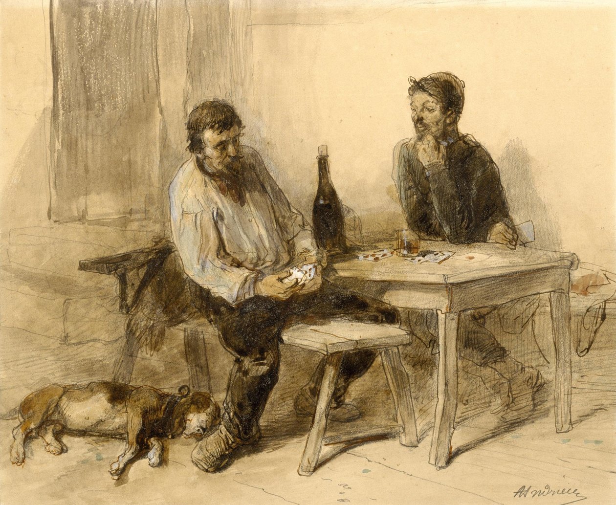 Gra w karty autorstwa Clément Auguste Andrieux