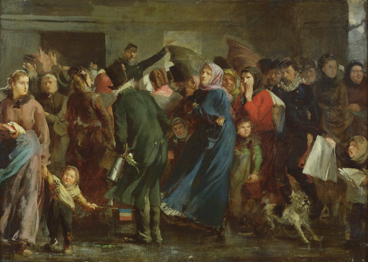 Kolejka w sklepie rzeźniczym autorstwa Clément Auguste Andrieux