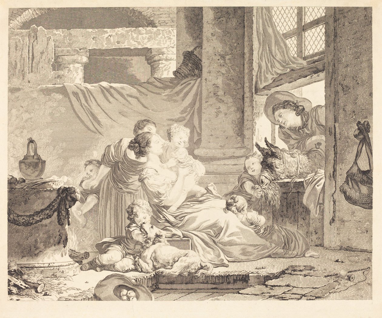 Rodzina Rolnika autorstwa Clément Pierre Marillier after Jean Honoré Fragonard