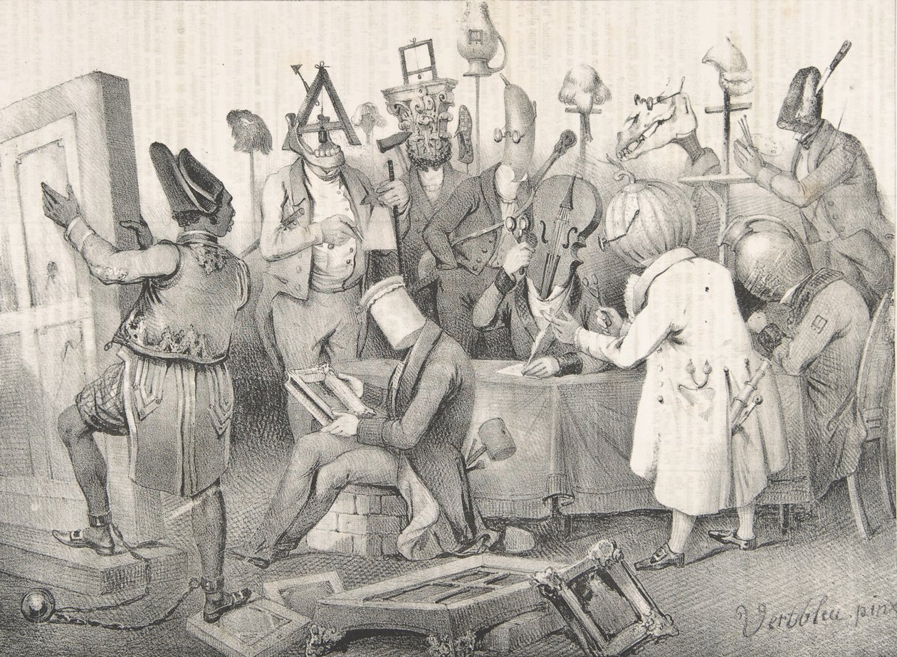 Słynne Jury Malarskie. Salon z 1841 r., 20 marca 1841 r. autorstwa Clément Pruche