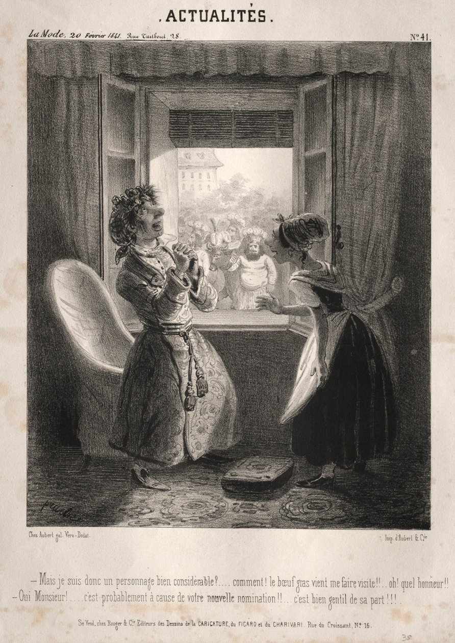 Wiadomości: ---Ale jestem więc bardzo znaczącą postacią, 1841. autorstwa Clémente Pruche