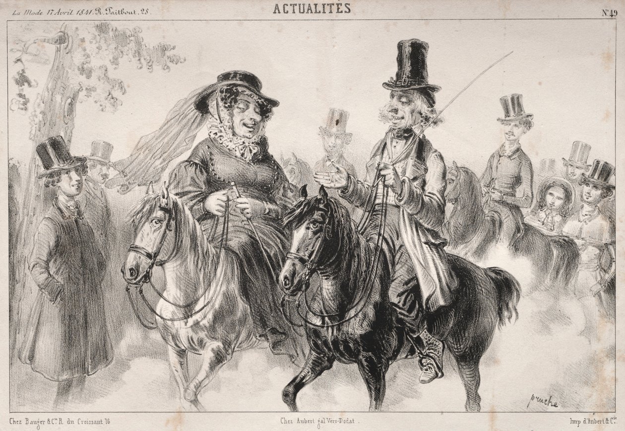 News: Proszę mi powiedzieć, Madame Miroton, wydaje się, że to my nadaliśmy ton..., 1841. autorstwa Clémente Pruche