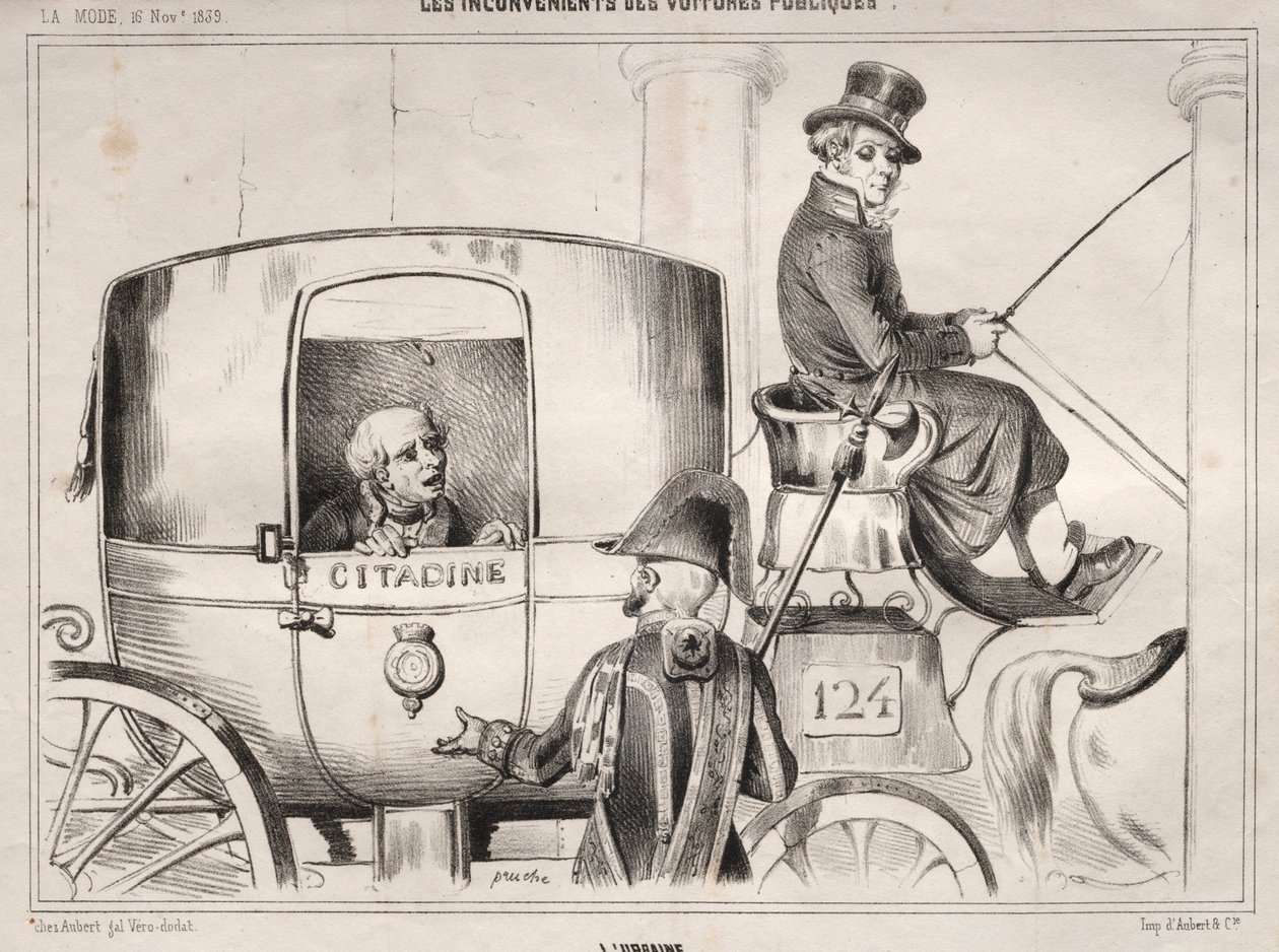 Wiadomości: Wady samochodów publicznych: Lürbaine, 1839. autorstwa Clémente Pruche
