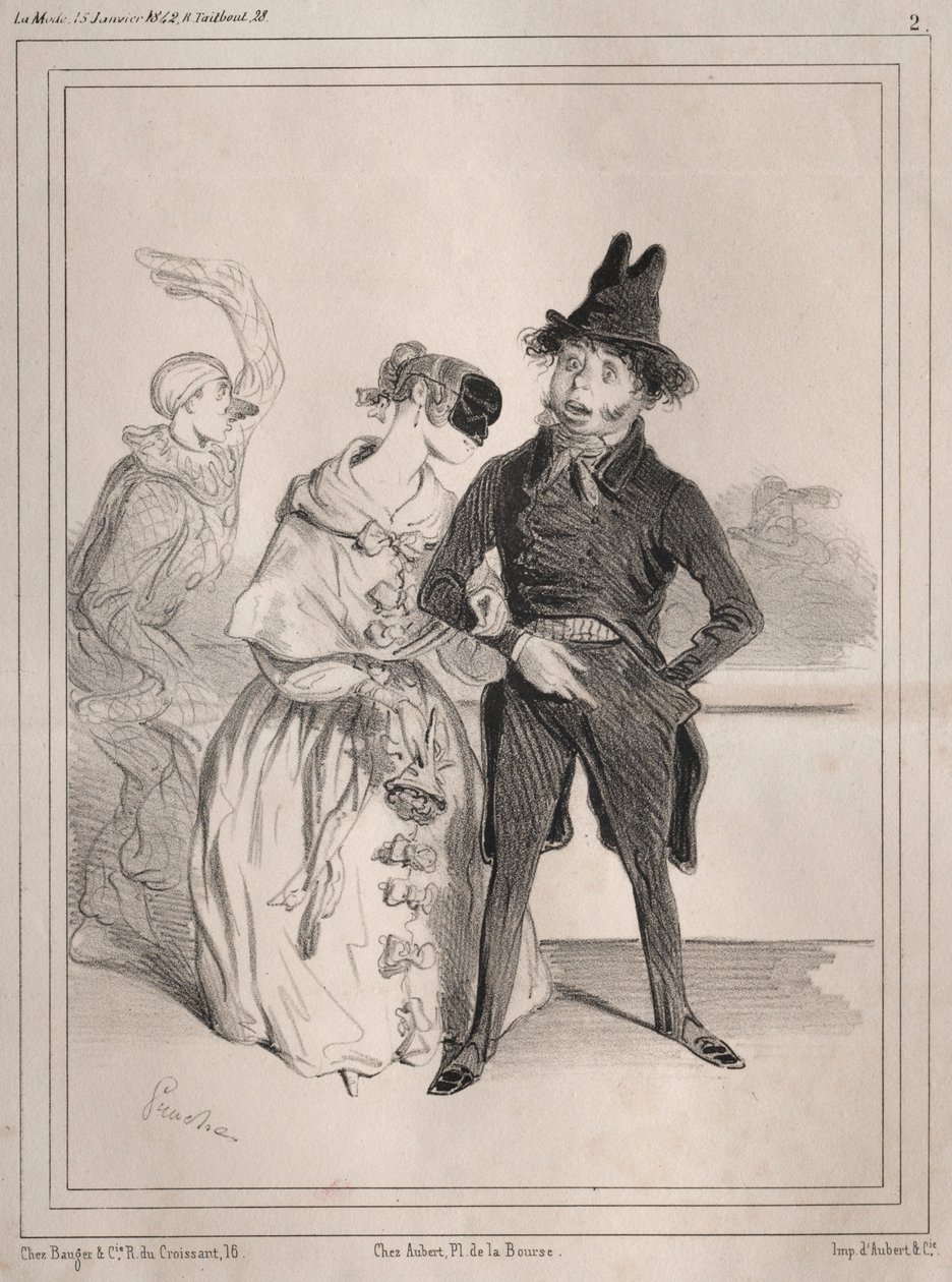 Karnawałowe torebki: to pojedyncze! mówi mi, że jestem Philibert Désormeaux, 1842. autorstwa Clémente Pruche